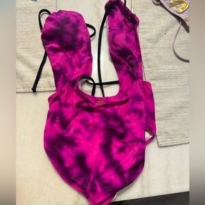PINK Victoria’s Secret tie dye cutout one piece small